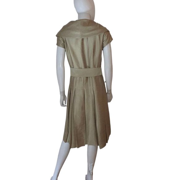 Jessica Howard Elegant Pleated Party Evening Tie Waist Dress - Picture 10 of 12